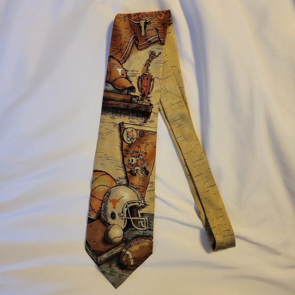 Texas Longhorns Tie Nostalgia Eagles Wings Silk University of Texas UT - Picture 2 of 6